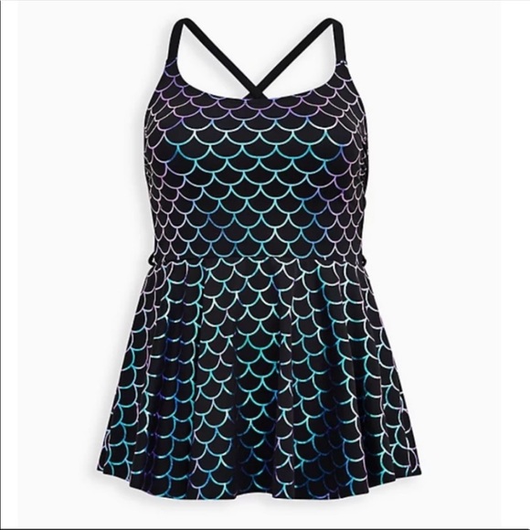 NWT TORRID MERMAID SIDE TIE SWIM DRESS - Picture 5 of 10